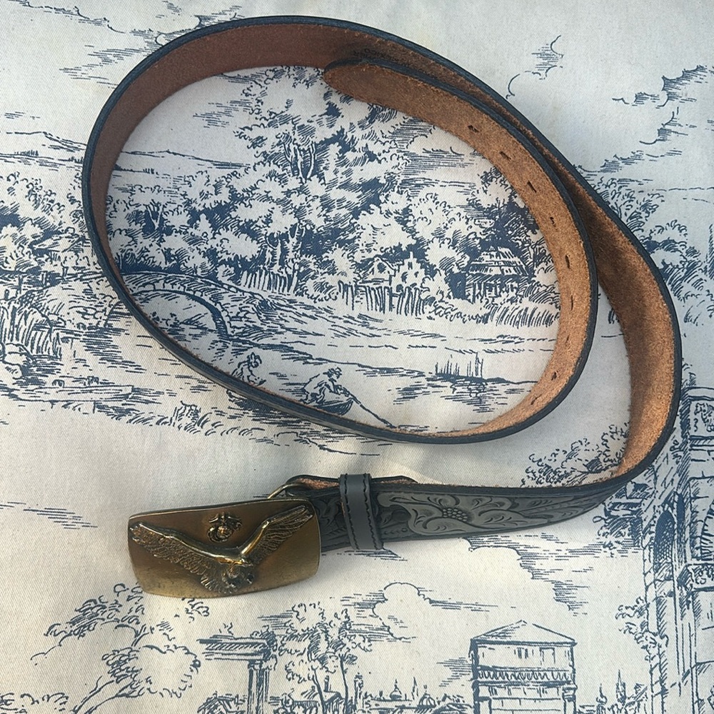 The Great American Buckle .Co USA Leather Belt